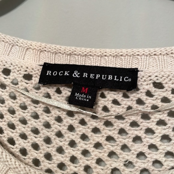 ROCK & REPUBLIC 100% Cotton mesh sweater size M - Picture 4 of 6